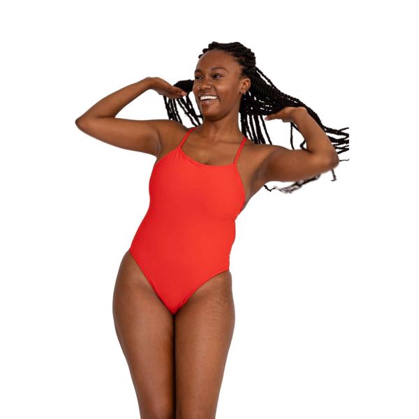 졸린 브랜든 원피스 수영복 스트로베리 Jolyn Brandon 2 Swim Onesie (solids) - Strawberry - 메인 이미지