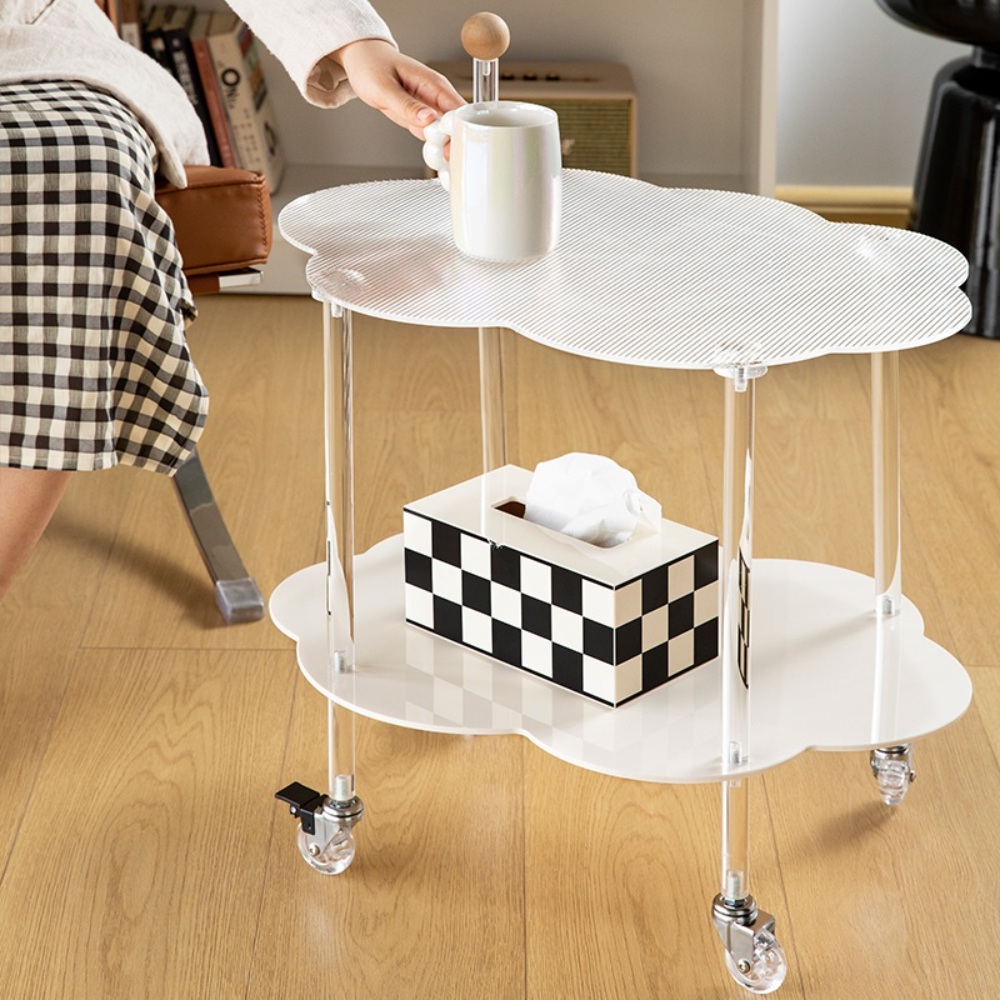 아크릴 탁자 구름모양 인테리어 트롤리 테이블 커피 협탁