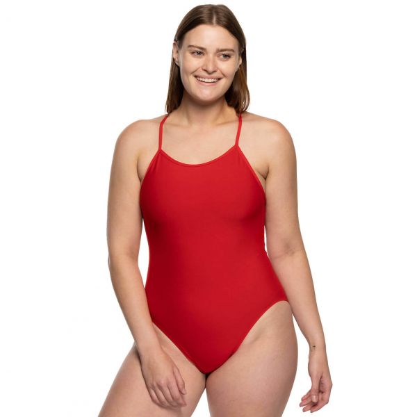 졸린 벨르 원피스 수영복 레드 Jolyn Belle Onesie (solids) - Red - 메인 이미지