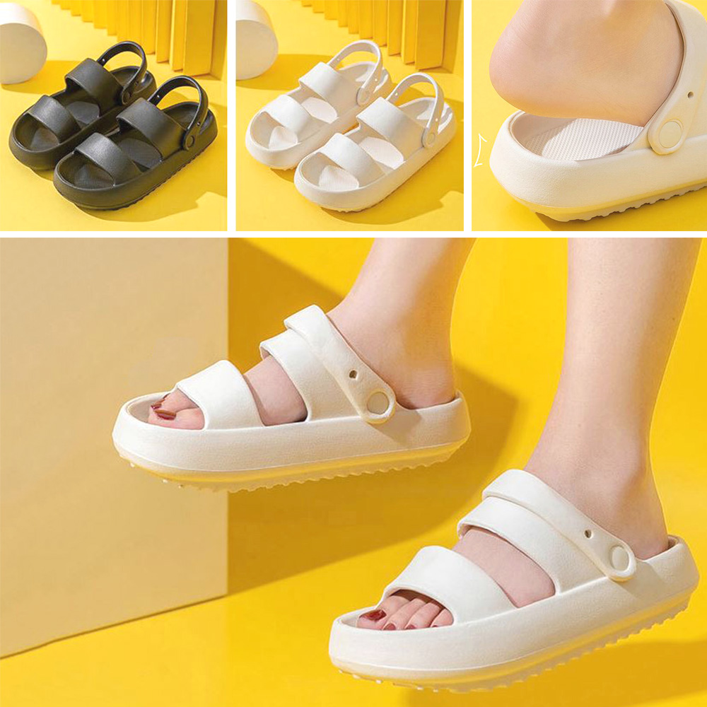 가벼운 통굽 슬리퍼 남녀 여름 바캉스 미끄럼방지 쿠션 샌들