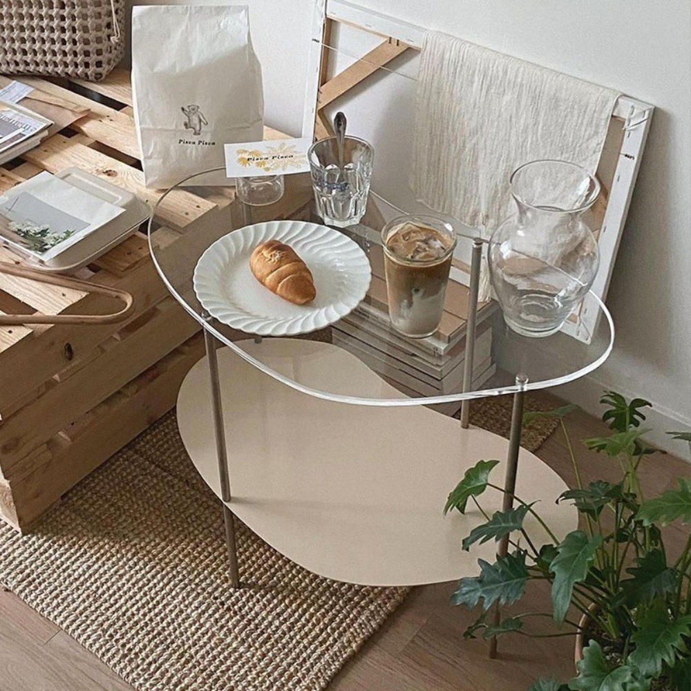아크릴 탁자 테이블 2단 인테리어 거실 선반 진열대