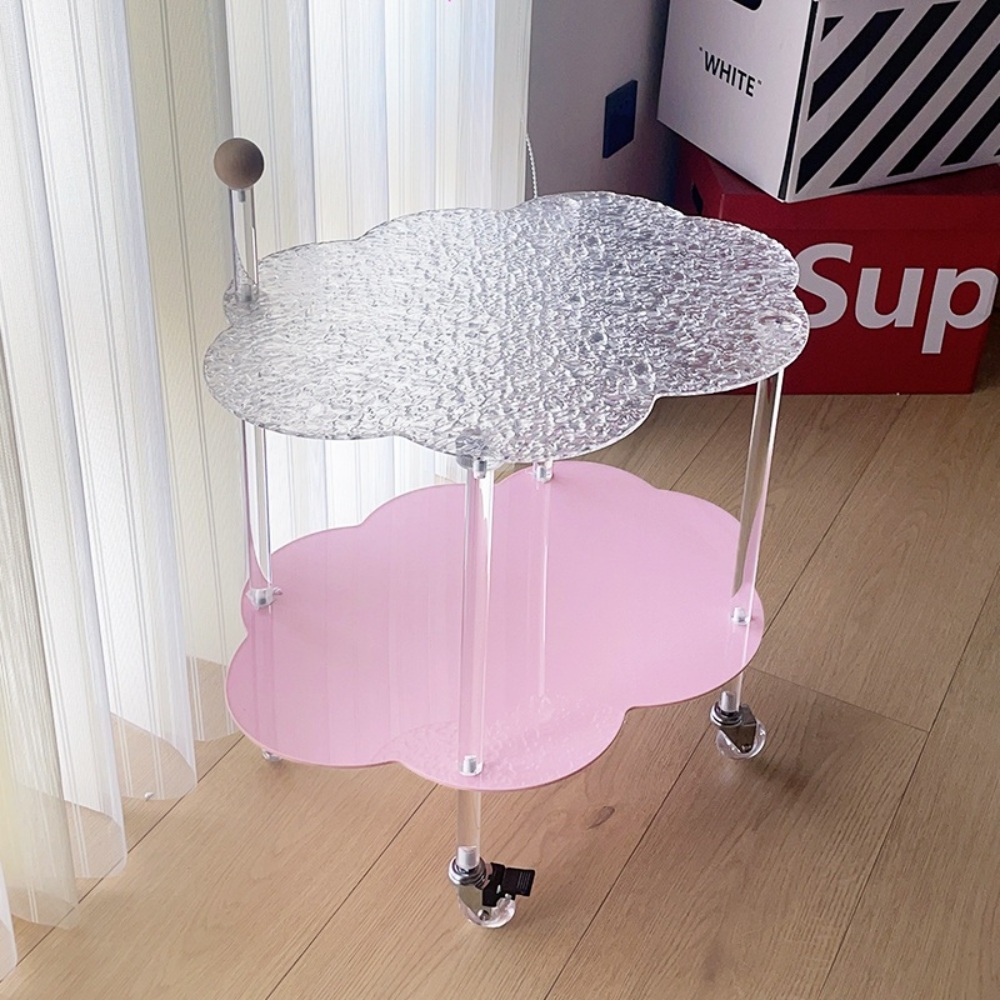 아크릴 탁자 구름모양 인테리어 트롤리 테이블 커피 협탁