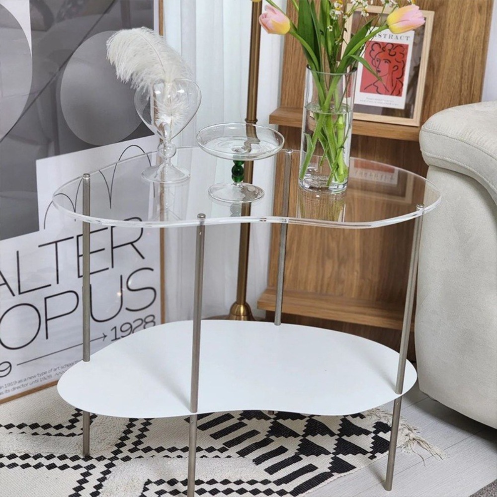 아크릴 탁자 테이블 2단 인테리어 거실 선반 진열대