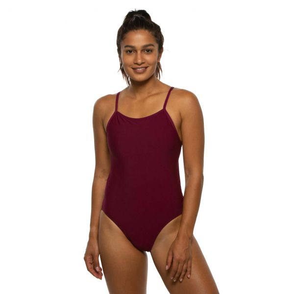 졸린 데본 원피스 수영복 카버넷 Jolyn Devon Swim Onesie (solids) - Cabernet - 메인 이미지