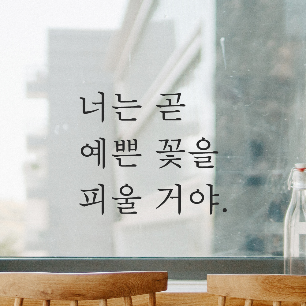 인테리어 포인트 감성 레터링 스티커 너는 곧 예쁜 꽃을 피울 거야 L-079S검정 이미지 7