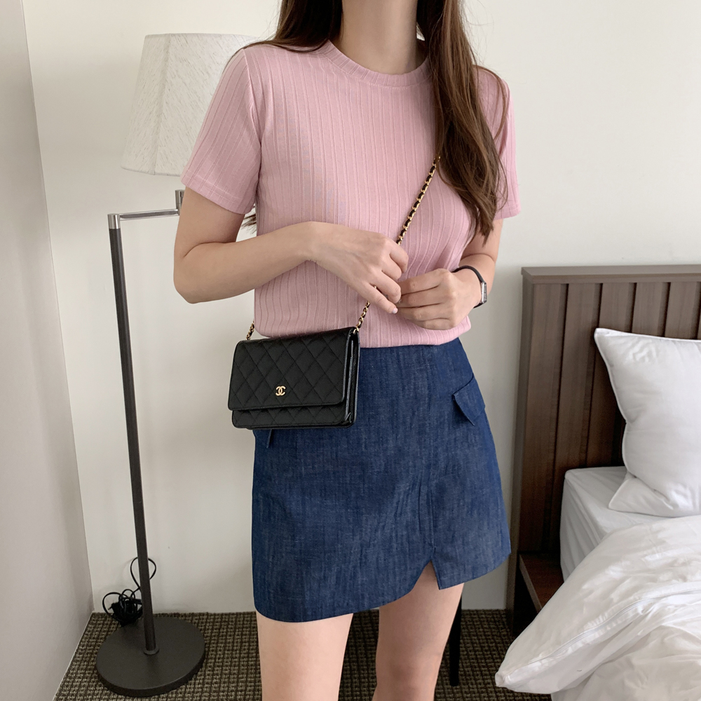 (1+1 무배) 베이직 쫀득 스판 여름 여성 티셔츠 라운드 이너 티셔츠 기본 여자 반팔티 - 상세 이미지 4