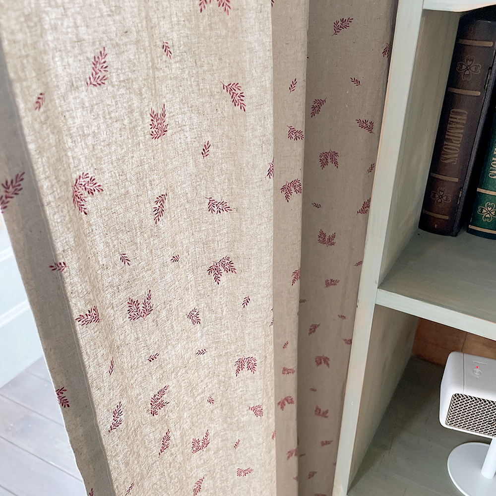 린넨 단풍 빈티지 커튼 스몰-가로120세로150