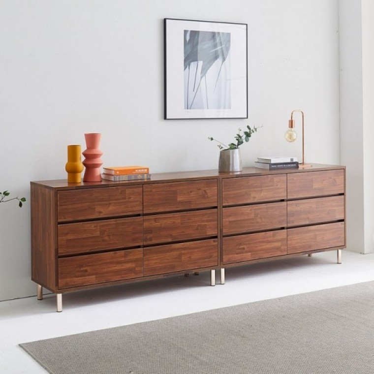 가구산책 2400 3단 서랍수납장세트 거실장 B3067