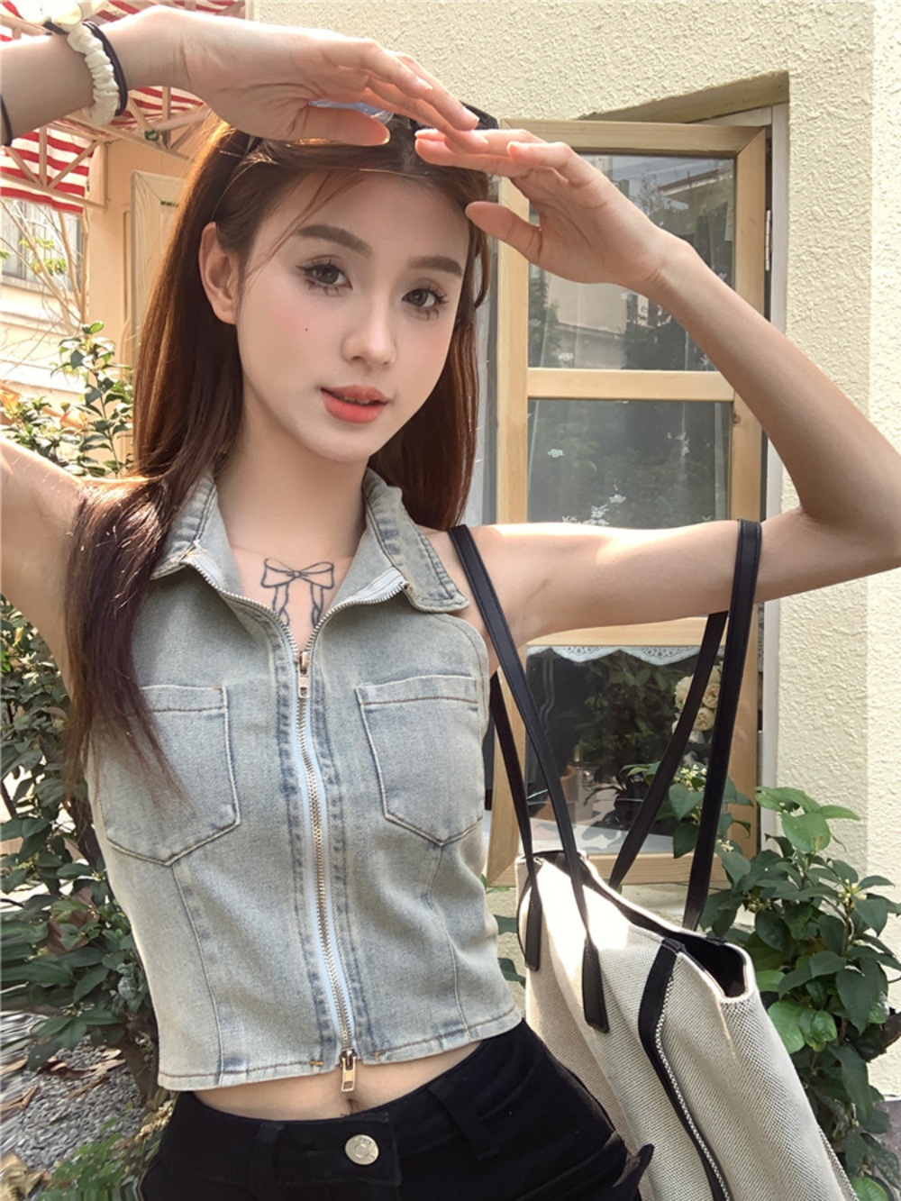 놀라운토요일 323회 태연 조끼 집업 데님 홀터넥 의상 옷 패션 - 상세 이미지 4