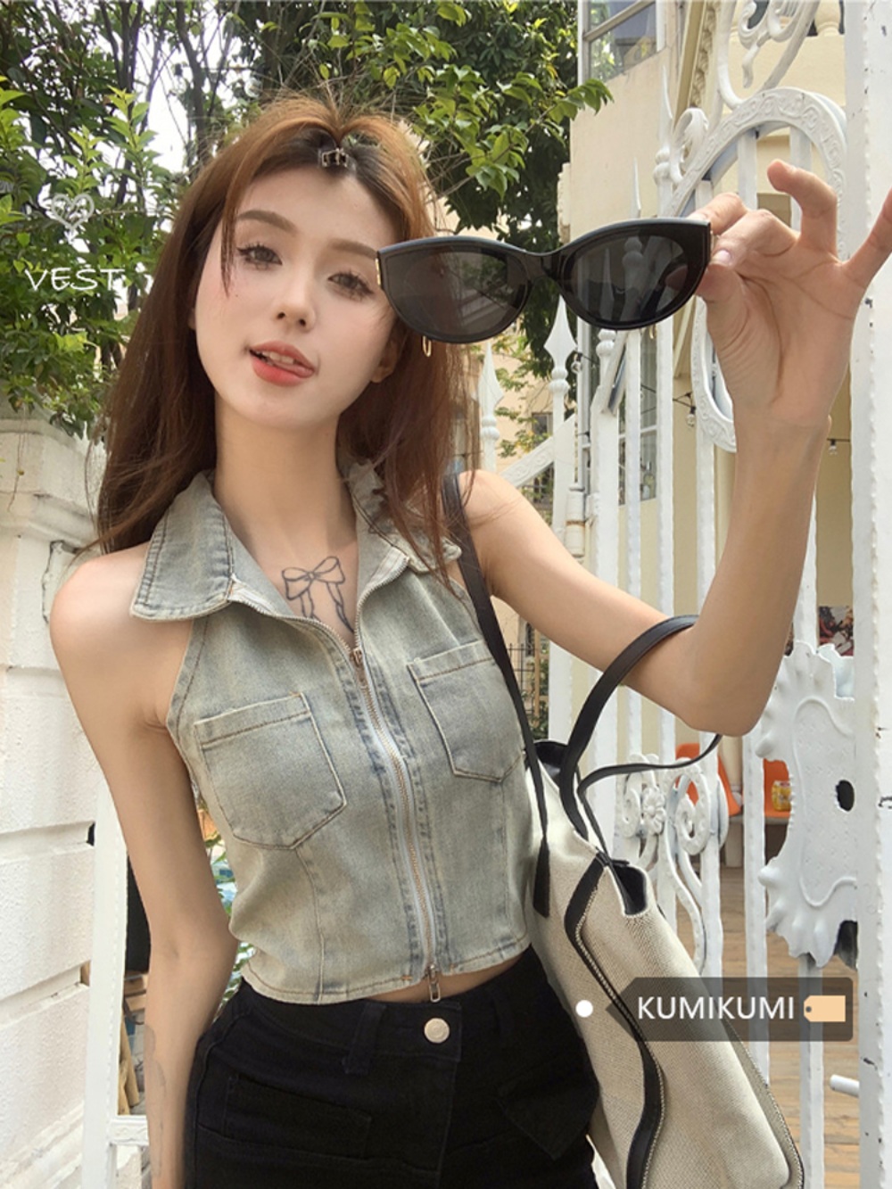 놀라운토요일 323회 태연 조끼 집업 데님 홀터넥 의상 옷 패션 - 상세 이미지 3