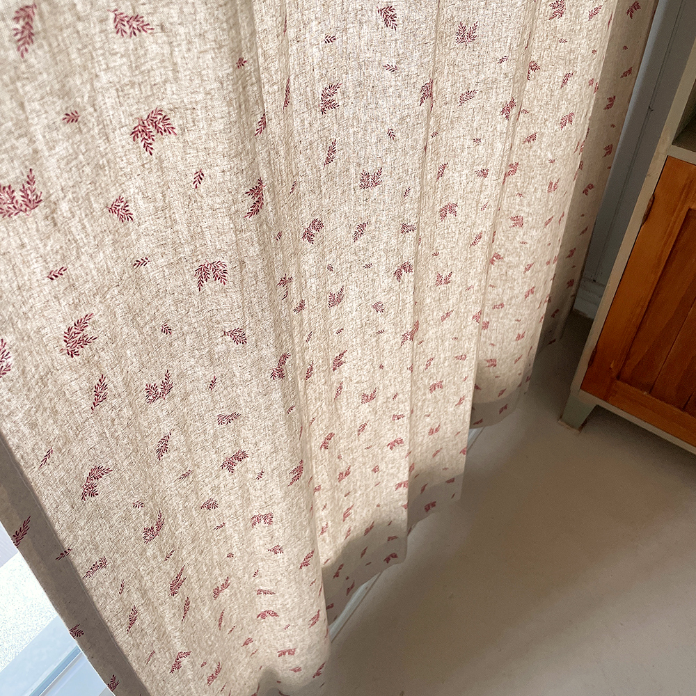 린넨 단풍 빈티지 커튼 스몰-가로120세로150