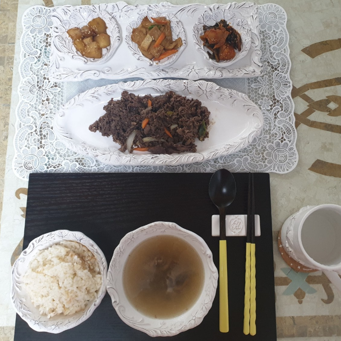 (12p) 엘리오스 마이플라워 B형 한식기 2인 세트 12p 화이트 - 상세 이미지 5