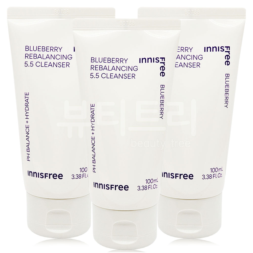 이니스프리 블루베리 리밸런싱 5.5 클렌저 100ml X 3개 : 하트미