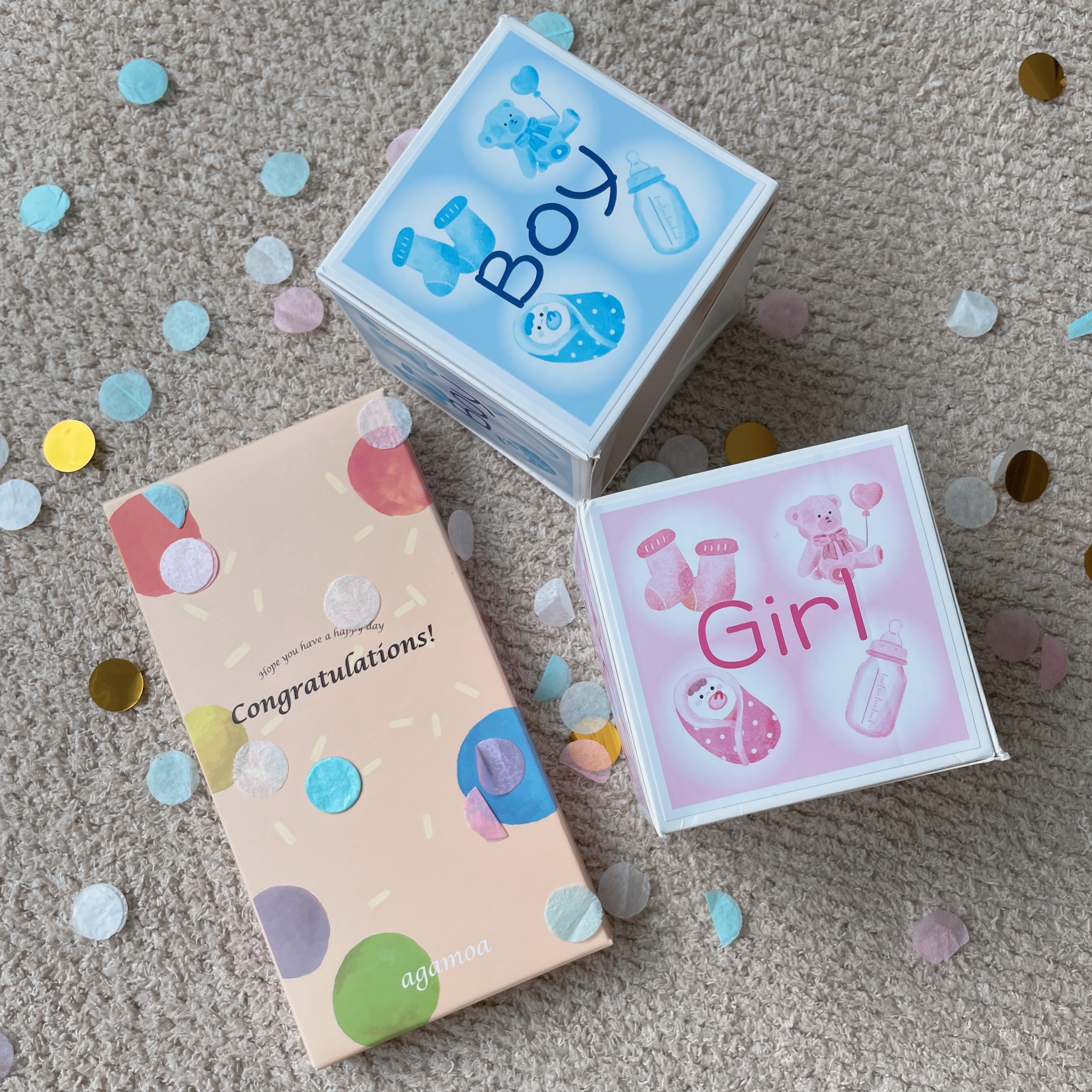 아가모아 젠더리빌 파티 풍선 이벤트 카드 베이비샤워