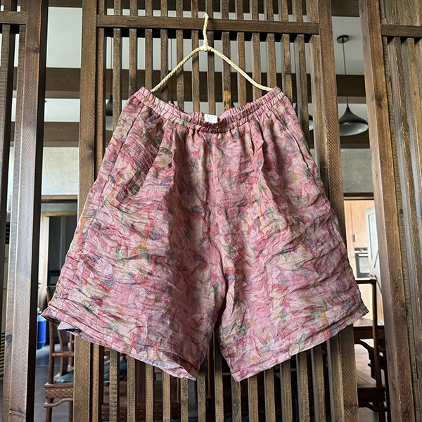 린넨반바지 여름 두겹 모시반바지 잔꽃 플라워 엄마옷 - 상세 이미지 5