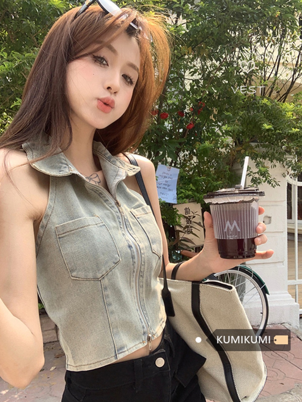 놀라운토요일 323회 태연 조끼 집업 데님 홀터넥 의상 옷 패션 - 상세 이미지 2