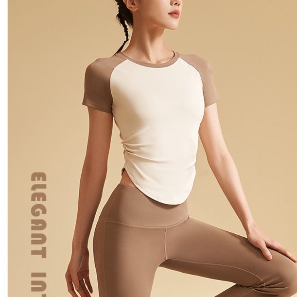 여자 운동 상의 여성 헬스복 상의 스피닝복 요가 반팔 티 - 상세 이미지 2