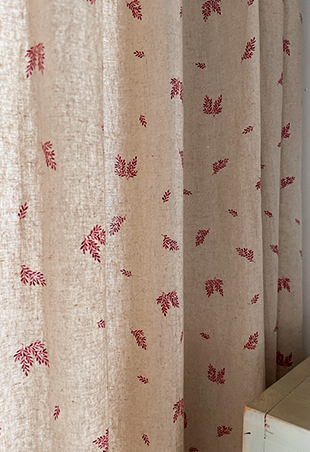 린넨 단풍 빈티지 커튼 스몰-가로120세로150