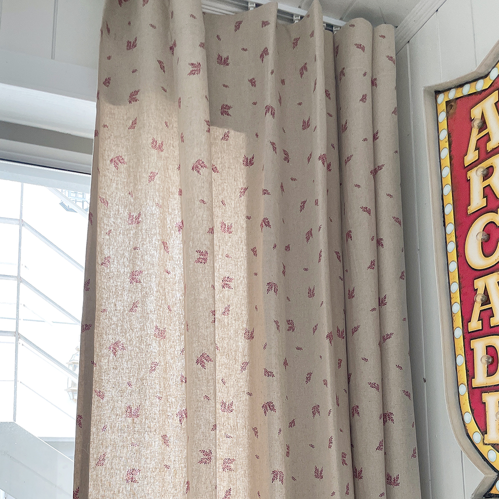 린넨 단풍 빈티지 커튼 스몰-가로120세로150