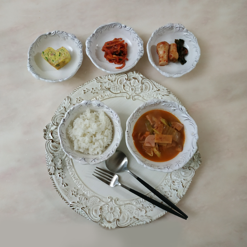 (12p) 엘리오스 마이플라워 B형 한식기 2인 세트 12p 화이트 - 상세 이미지 2