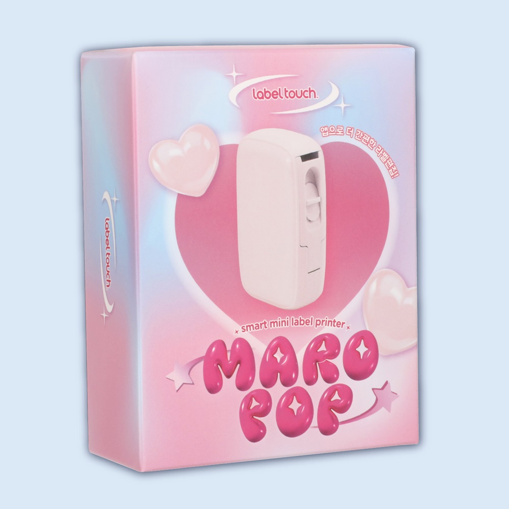 [라벨터치]휴대용 미니 블루투스 라벨프린터 마로팝 maropop 라벨기 블루베리+솜솜구름테이프 - 상세 이미지 5