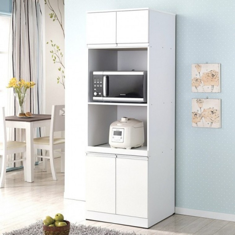 가구산책 화이트 키높이 광파오븐렌지대 주방 수납장 B3041