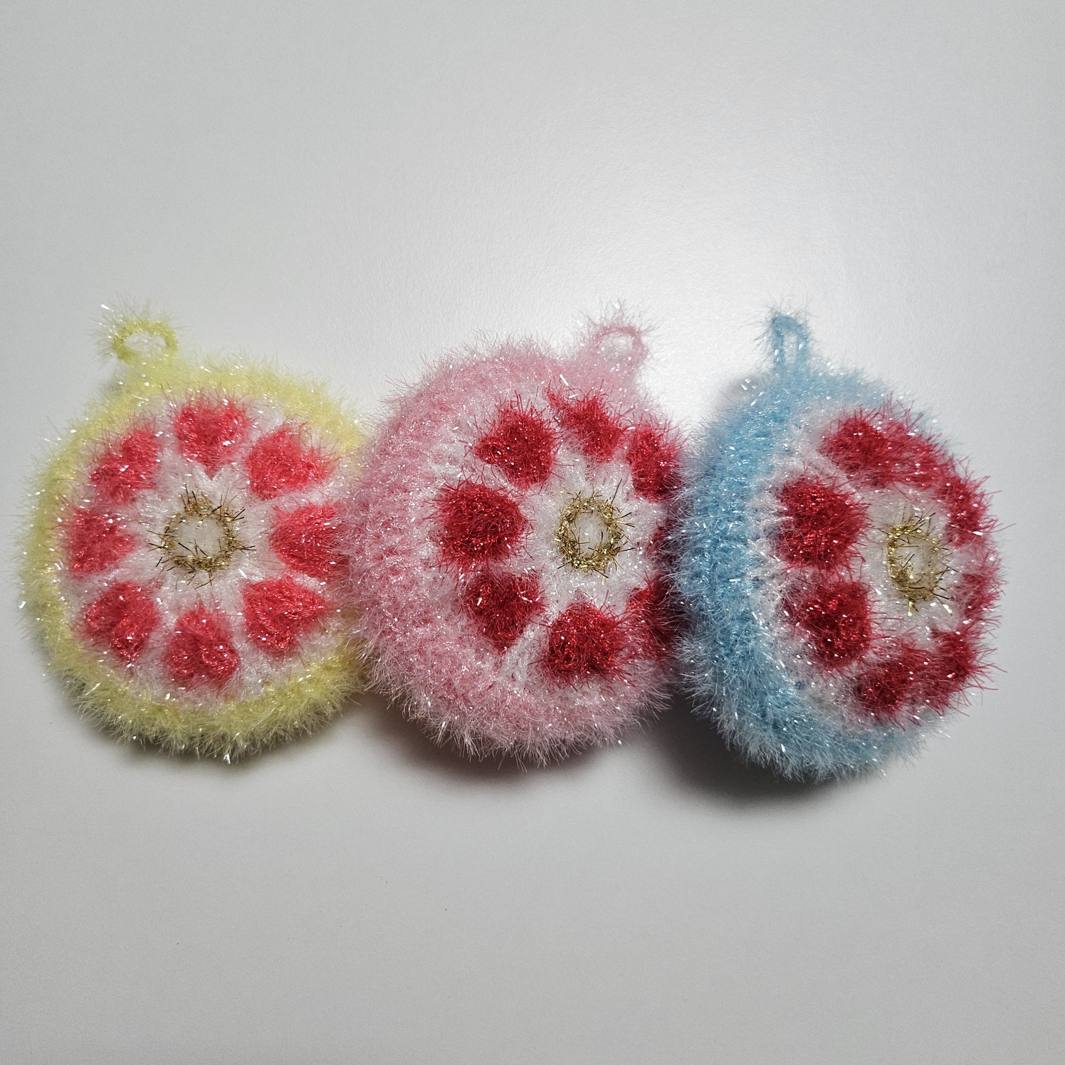 하트콕콕 호빵 손뜨개 수세미 핸드메이드 뜨개 주방 설거지 - 상세 이미지 4
