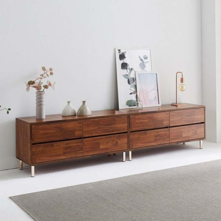 가구산책 2400 2단 서랍수납장세트 거실장 B3063