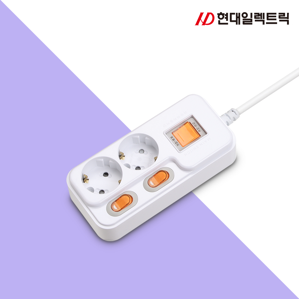 국산 접지 과부하차단 5구 1.5M 멀티 콘센트 개별 멀티탭 이미지 3