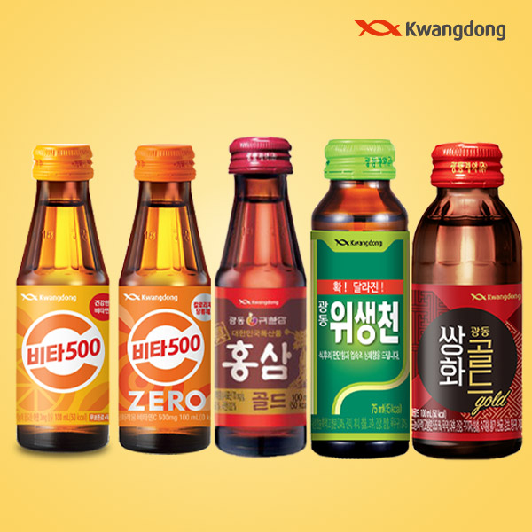광동 비타500 오리지널 제로 진홍삼골드 위생천 쌍화골드 각10개씩 총50병 병음료 - 상품 이미지