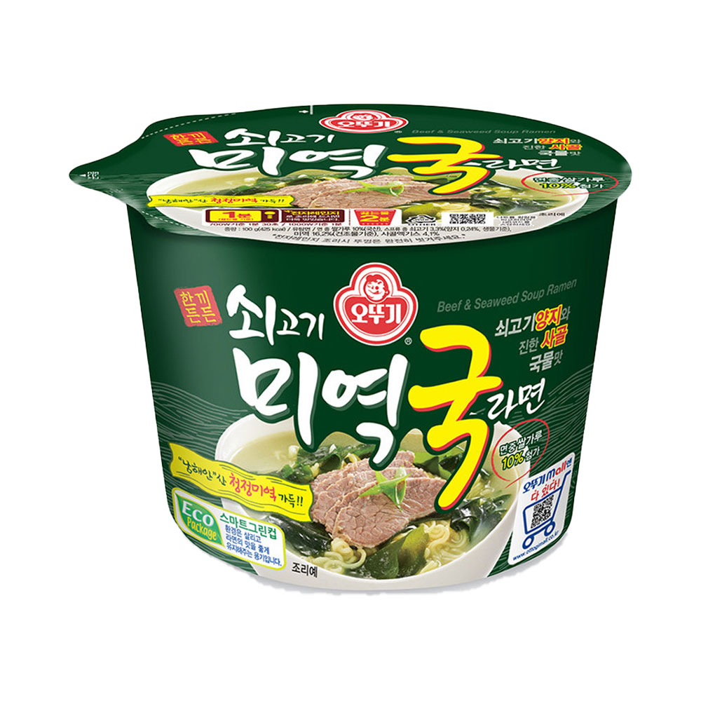 오뚜기 쇠고기미역국라면 큰컵라면 100g, 1개 - 상품 이미지