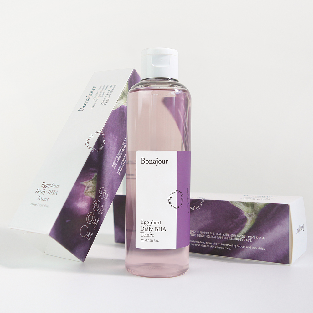 보나쥬르 가지 데일리 BHA 토너 / 비건인증 바하 약산성 각질토너 205ml - 상품 이미지