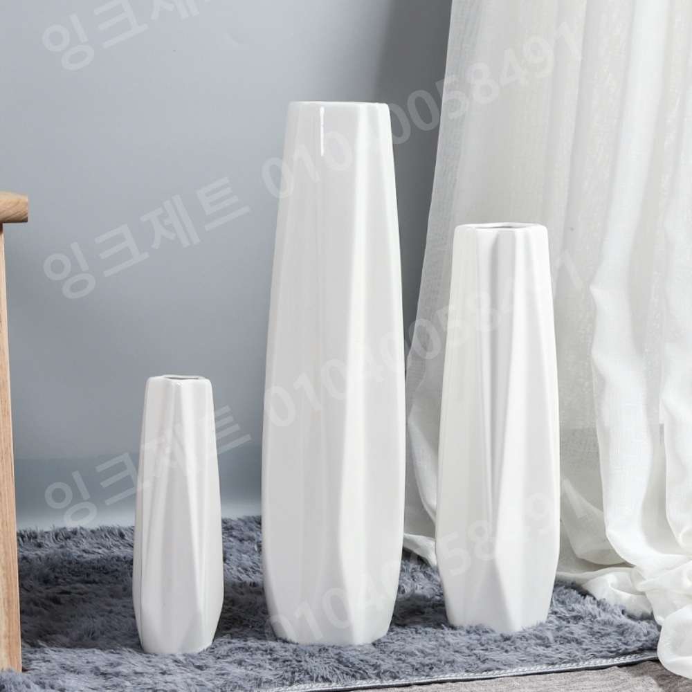대형 화분 북유럽 스타일 긴 슬랜더 화병 수납 도자기 - 상세 이미지 4