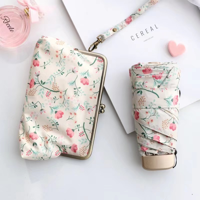 미니 5단 암막 지갑 양우산 우양산 플라워 UV 양산