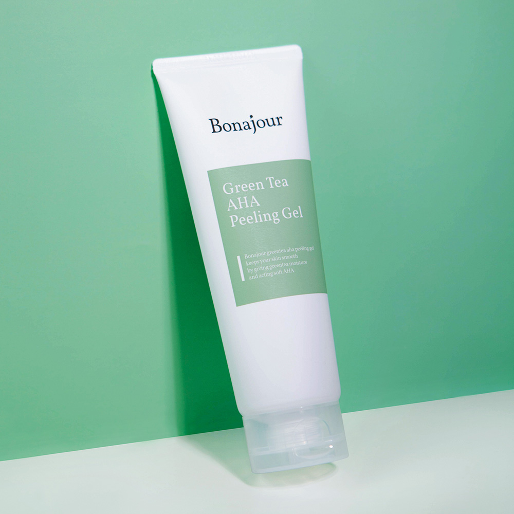 보나쥬르 비건 그린티 AHA 필링젤 / 저자극 목화솜 고마주 각질제거제 150ml