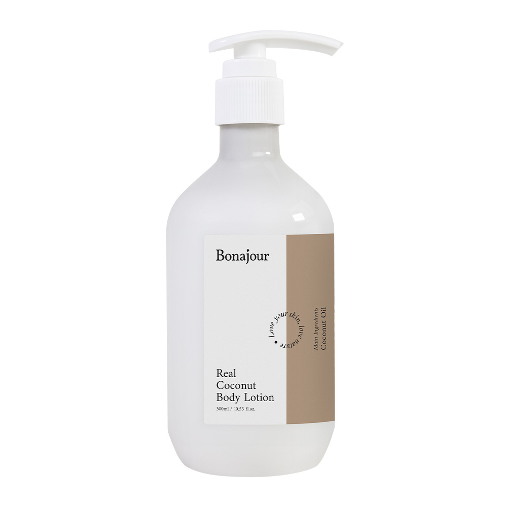 보나쥬르 리얼 코코넛 비건 바디로션 / 패밀리 보습 대용량 로션 300ml - 상세 이미지 4