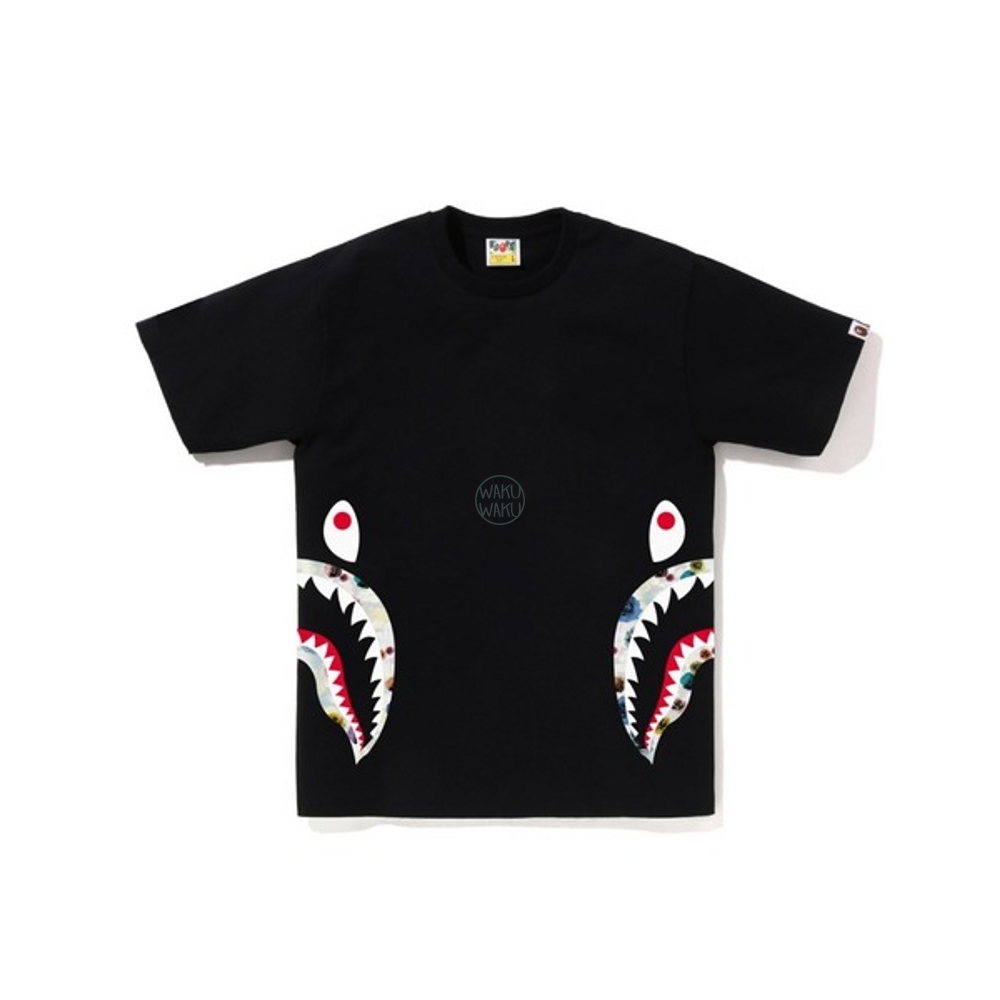 베이프 플로랄 카모 사이드 샤크 반팔 티셔츠 2컬러 FLORAL CAMO SIDE SHARK TEE : 와쿠와쿠재팬
