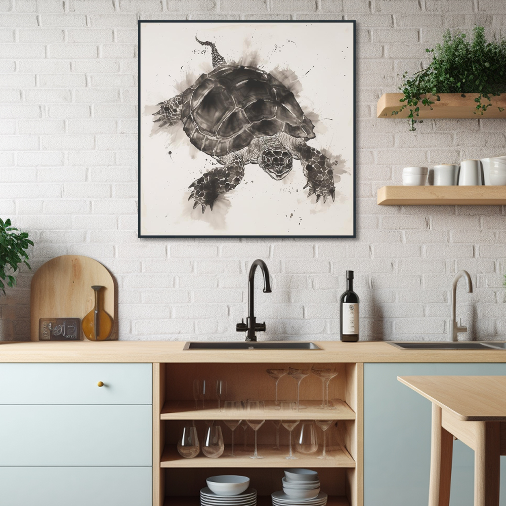 재물 거북 80X80cm 무광골드 알루미늄액자 - 상세 이미지 5