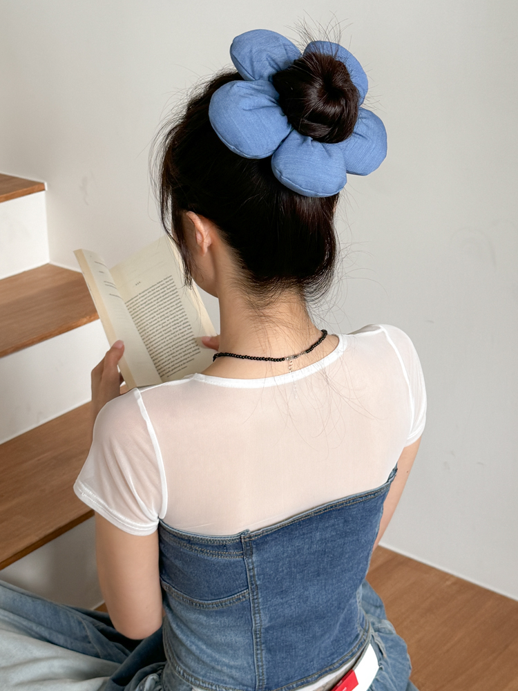쿠션 플라워 포니테일 헤어 곱창 머리끈 9color 상세 이미지 22