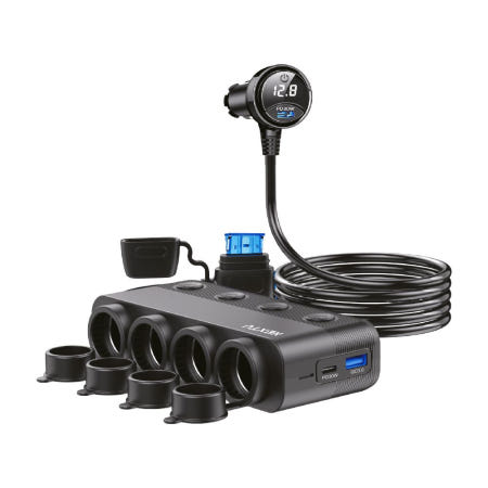 12V24V차량 사용가능 15A퓨즈내장 과전압방지 QC3.0 PD30W 시우난 차량용 멀티 USB고속충전 시거잭 4구 1418CHG