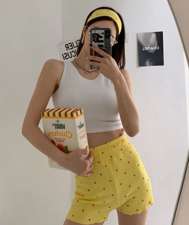 일단클릭 하트 세트 헤어밴드 코튼 프릴 골지 하이웨스트 홈파티 잠옷 반바지 레깅스 운동복 상세 이미지 18