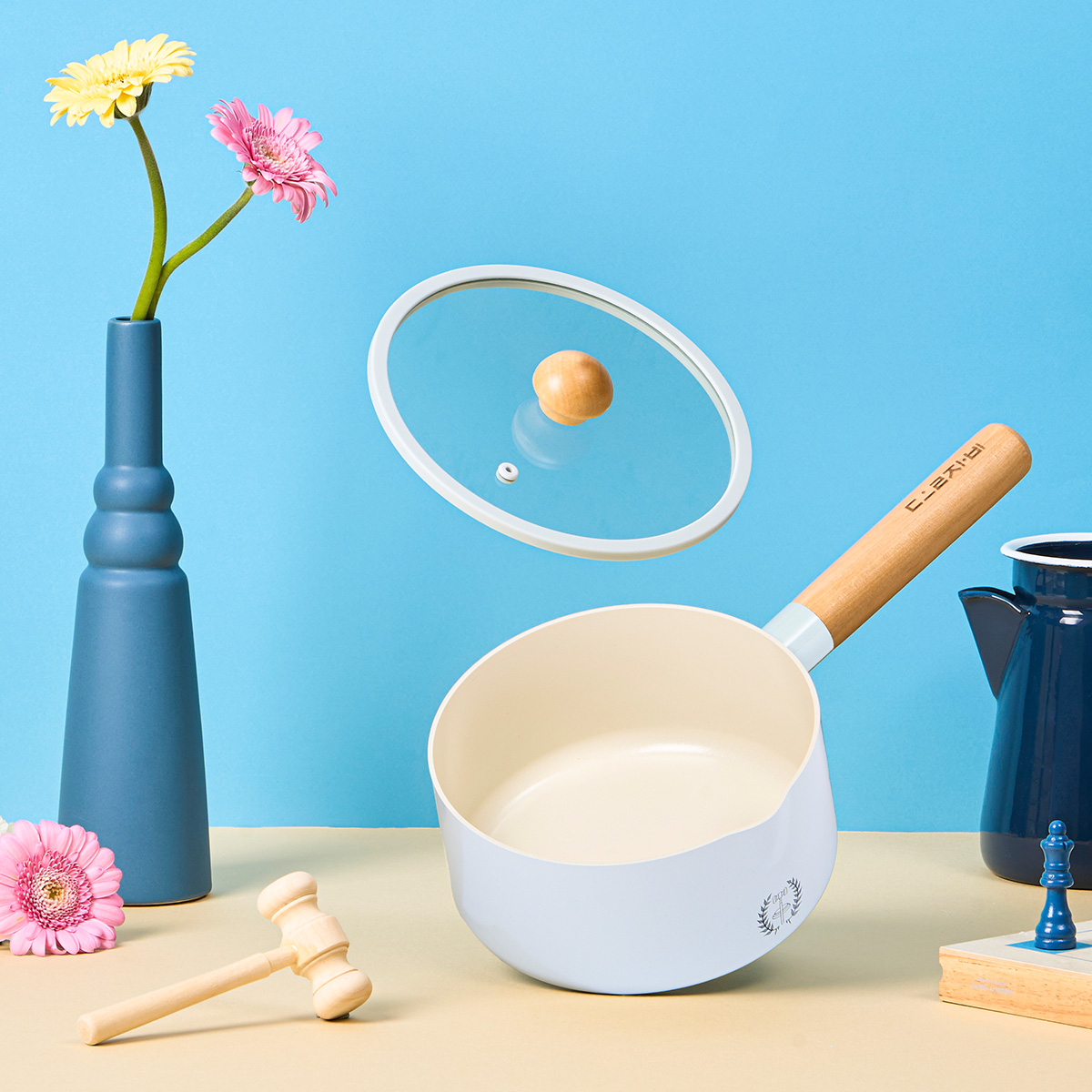 닥터하우스 돌잡이 세라믹 편수냄비 라면냄비 18cm+뚜껑포함 인덕션 세라믹코팅 5종 택1 - 상세 이미지 5