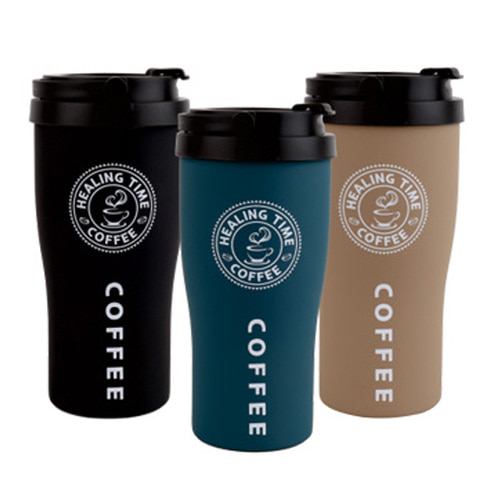 무료각인 뚜껑머그 커피 음료 힐링타임 텀블러650ml - 상품 이미지