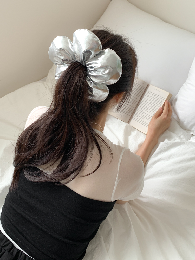 쿠션 플라워 포니테일 헤어 곱창 머리끈 9color 상세 이미지 2