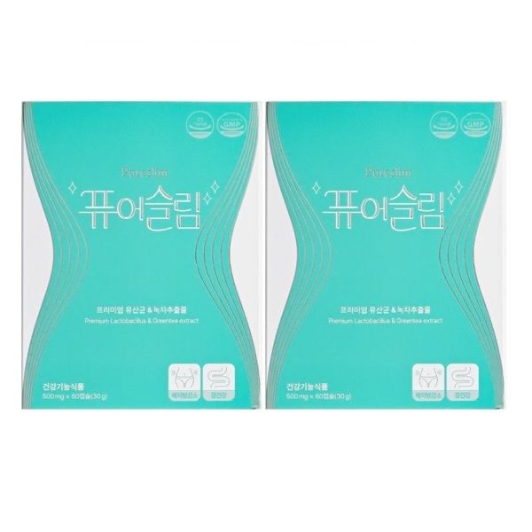 (시크릿레드 시즌2) 퓨어슬림 프리미엄 다이어트 유산균 60캡슐 x 2박스 (총120캡슐) : 더큐어