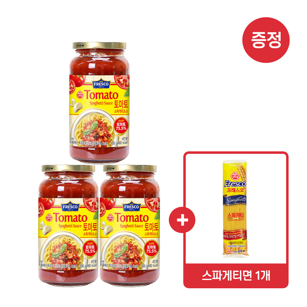[스파게티면 500g 1개 증정] 오뚜기 프레스코 토마토 스파게티소스 600g 3개