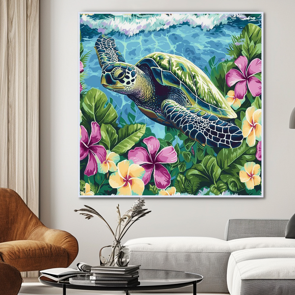 재물 거북 80X80cm 무광골드 알루미늄액자 이미지 7