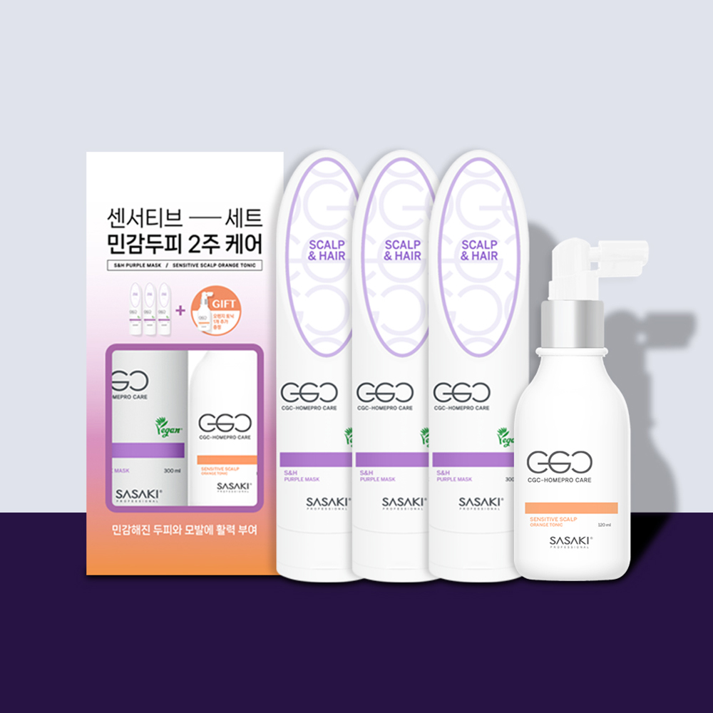 사사키 CGC 퍼플마스크 300ml x3+오렌지토닉 120ml 센서티브 한정판 2종 세트