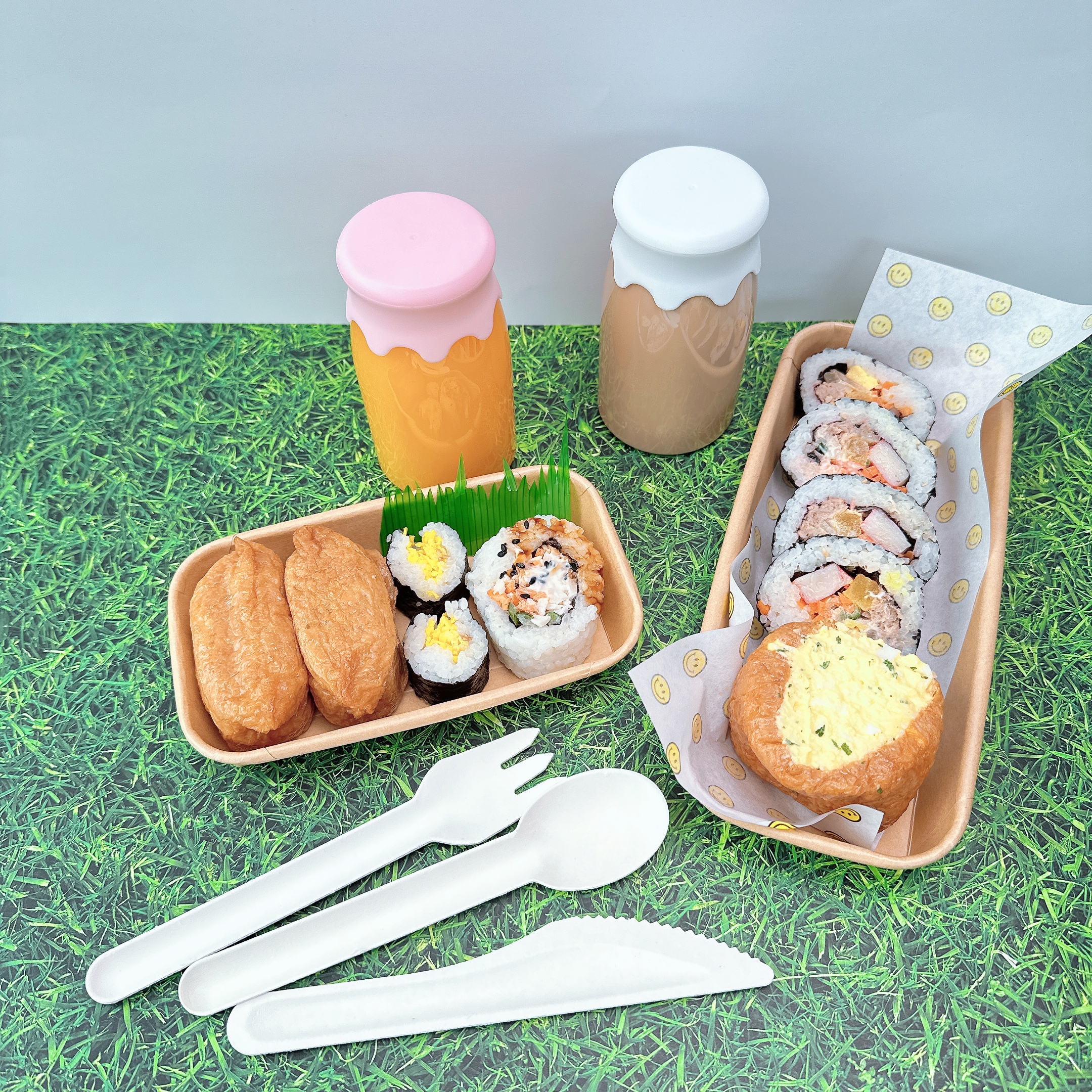 친환경 펄프 일회용 나이프 50p 소풍 캠핑 포장 배달 종이 세트 - 상세 이미지 4