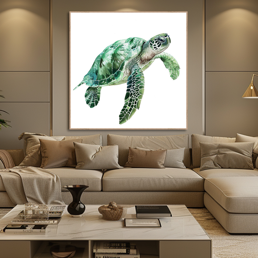 재물 거북 80X80cm 무광골드 알루미늄액자 - 상세 이미지 4